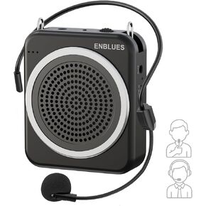 Voice Amplifier for Teachers with Wired Handheld Microphone and Headset Microphone, 2800mAh Mini Pa System Bluetooth Personal Portable Speaker for Classroom, Meeting and Yoga, Black in Saudi Arabia