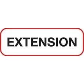 "Extension" Medical X-Ray Labels, 1/2"H X 1-1/2"W, Unlaminated, Roll of 1,000 in Kuwait