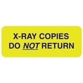 "X-RAY Copies DO NOT Return" Medical X-Ray Labels, 7/8"H x 2-1/4"W, Box of 420, Yellow in Kuwait