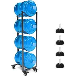 5 Gallon Water Jug Holder with 4 Wheels 4 Tier 5 Gal Water Bottle Storage Rack Stand for Home Kitchen Office Gym Garage in Kuwait