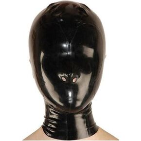 Black Latex Hood Full Coverage Rubber Masks Adult Latex Head Cover with Back Zipper Open Nostrils Masquerade in Saudi Arabia