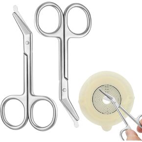 قطعتان من مقص الفغرة الفاخر، مقص طبي منحني ذو طرف حاد ومقص فولاذي جراحي، مقص ضمادة صغير لحقيبة الفغرة والعناية بالضمادات والتمريض والاستخدام المنزلي والبيطري (أ) in Kuwait