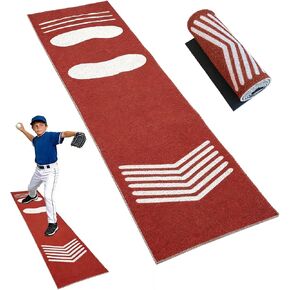 Softball Pitching Mat,Wear-Resistant Portable Training Mat for Batting Stance Practice,Indoor/Outdoor Practice Baseball Strike Zone Mat for Youth Beginners,54" L x 12" W in Saudi Arabia