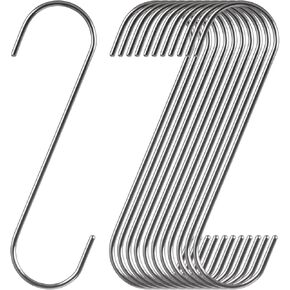 Extra Long S Hook Heavy Duty for Hanging Plants Bird Feeders Stainless Steel (11.8inch/12pack) in Kuwait
