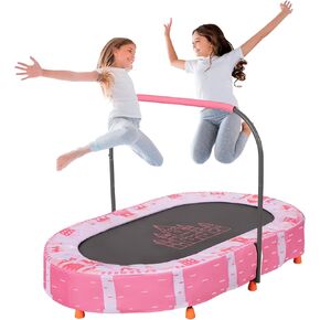 Indoor Trampoline, 55" Foldable Trampoline with Handle, Oval Trampoline for Kids, Play Rebounder, Kids Trampoline Indoor, Gift for Girls Age 3+ in Kuwait