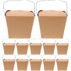 50pcs 16oz Kraft Chinese Take out Boxes with Wire Handle, Leak-resistant Paper Food Pails for Fried Rice, Fried Chicken, French Fries, Restaurant and Catering Packaging in Saudi Arabia
