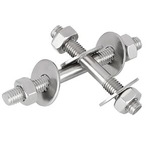 304 Stainless Steel M8 Threaded Rods 2-Pack, Double-Ended Through-Wall Bolts with Hex Nuts and Oversized Washers (M8*140 (2 PCS)) in Kuwait