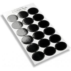 Accent Design Paper Accents Envelope Seals 1 1/8" 18pc Black Foil Stickers, Decorative Seal Stickers for Envelopes, Ideal for Weddings, Parties, Invitations in Kuwait