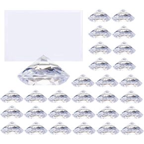 30 Pack Diamond Place Card Holders Crystal Table Number Card Stands Sturdy Acrylic Table Card Stands for Weddings Party Decoration Table Setting (White) in Kuwait