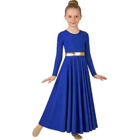 فستان رقص مديح للفتيات بأكمام طويلة، ملابس رقص طقوسية للعبادة الكنيسة in Kuwait