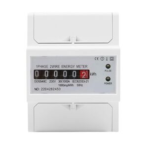 Single 1 Phase 2 Wire LCD Display Power Consumption Energy Meter Kwh Wattmeter 220v 230v Ac 50hz 100a Electric Din Rail Mount in Kuwait