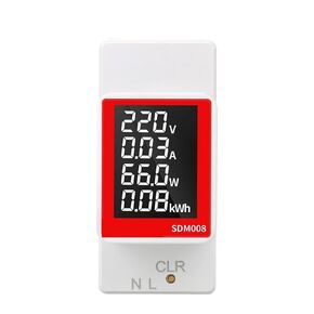 Din Rail Electricity Digital Meter Power Energy Voltmeter Ammeter Watt Kwh Reset Power Consumption Wattmeter Monitor Ac 50v~300v in Kuwait