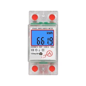 Din Rail LCD Digital Backlight Single Phase Energy Meter Kwh Power Consumption Meter Wattmeter Electronic Ac 220v 80a Reset Zero in Kuwait