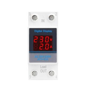 35mm Din Rail Single Phase Ammeter Voltage Meter Measuring AC 50-500V Modular Voltmeter Gauge Current Indicator Volt Amp Monitor in Kuwait
