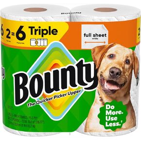 Bounty Full Sheet Paper Towels, White, 2 Triple Rolls = 6 Regular Rolls (Packaging May Vary) in Kuwait