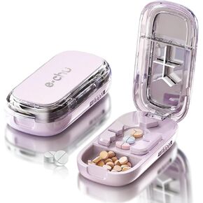 Pill Cutter Splitter for Small and Tiny Pills - Adjustable Pill Cutter for 1/2 1/4 Quarter Split, Built-in Pill Case for Travel, Purse, Pocket, Safe for Medication, Not for Large Hard Vitamins (Beige) in Saudi Arabia