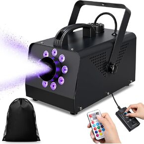 آلة صنع الثلج مع 9 أضواء للأماكن الخارجية والداخلية وصانعة الثلج المزيفة لحفلات عيد الميلاد (أسود، 900 وات) in Kuwait