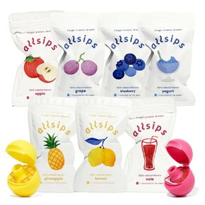 Allsips 7 كبسولات بنكهة ScentSip المنعشة | ليمون، فحم الكوك، أناناس، توت، زبادي، عنب، نكهة التفاح in Kuwait