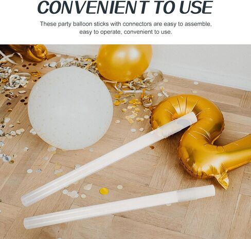TIDTALEO 10pcs Balloon Column Stands with 30cm Crystal Poles and Long Connectors, Balloon Stick Kit for Birthday Party, Wedding, and Christmas Decorations in Saudi Arabia