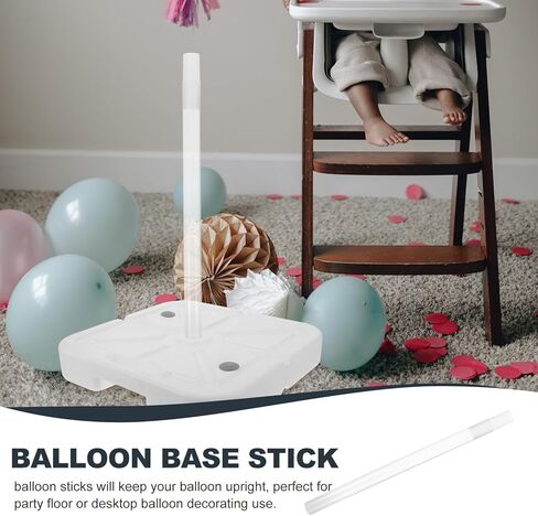 TIDTALEO 10pcs Balloon Column Stands with 30cm Crystal Poles and Long Connectors, Balloon Stick Kit for Birthday Party, Wedding, and Christmas Decorations in Saudi Arabia