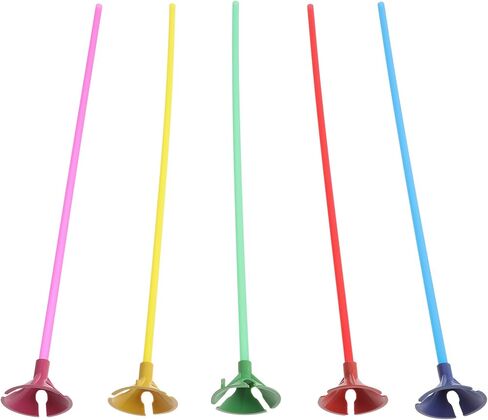 HOMSFOU 100 Sets Balloon Stick Stand Kit with Base, 32cm Thickened Colored Poles, Balloon Holder Supports for Table Centerpieces, Party Decorations for Weddings and Birthdays in Saudi Arabia