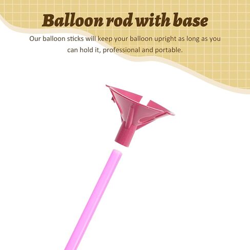 HOMSFOU 100 Sets Balloon Stick Stand Kit with Base, 32cm Thickened Colored Poles, Balloon Holder Supports for Table Centerpieces, Party Decorations for Weddings and Birthdays in Saudi Arabia