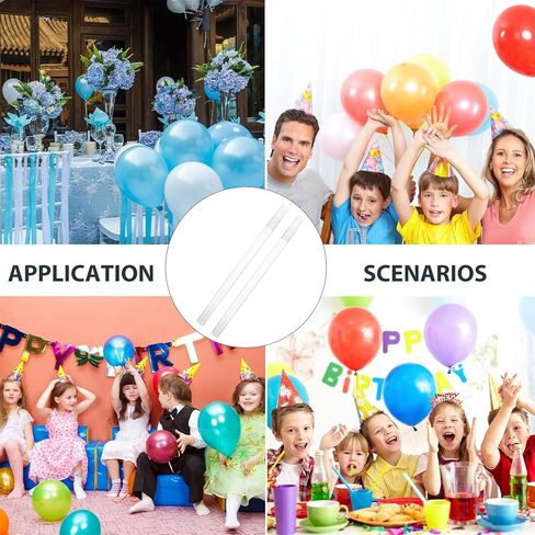 Alipis 10pcs Balloon Stand Tools with 30cm Crystal Rods and Long Connectors, Party Balloon Centerpiece Holders for Wedding, Birthday, Shower, and Holiday Decorations in Saudi Arabia