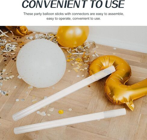 Alipis 10pcs Balloon Stand Tools with 30cm Crystal Rods and Long Connectors, Party Balloon Centerpiece Holders for Wedding, Birthday, Shower, and Holiday Decorations in Saudi Arabia