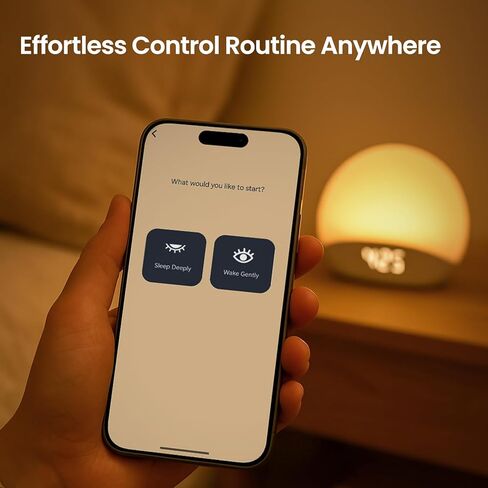 REACHER R7APP Smart Sunrise Alarm Clock with App Control, Custom Wake & Sleep Routines - Multi Sunrise Color, White Noise Sound Machine, Dimmable Display | Night Light, Screen-Free Sleep in Kuwait