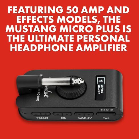 Fender Mustang Micro Plus Headphone Amplifier, Bluetooth Audio Streaming and 50 Amp and Effects Models+ PreSonus HD5 Professional Monitoring Headphones —Wired, Closed-Back Studio Recording Headphones in Saudi Arabia