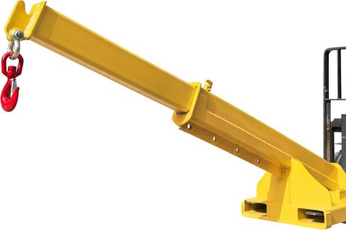 Forklift Jib Boom Crane 11000lbs Capacity Telescoping Mobile Crane Industrial Adjustable Forklift Lifting Hoist Truss Jib Boom Hook Manual Telescopic 63in-96.5in for Warehouse & Factories in Saudi Arabia