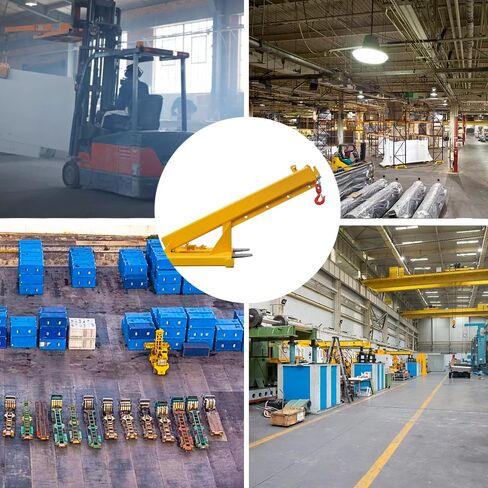 Adjustable Forklift Boom Crane, 6000LB Telescopic Forklift Boom Crane with Hooks for Warehouse, Factory, Construction Lifting in Kuwait