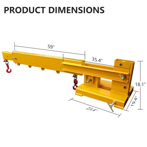 Adjustable Forklift Boom Crane, 6000LB Telescopic Forklift Boom Crane with Hooks for Warehouse, Factory, Construction Lifting in Saudi Arabia