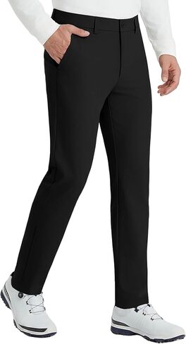 PULI Men's Golf Pants Stretch Dress Pants Soft Cooling Quick Dry Lightweight Breathable Comfy Work Trousers with Pockets in Saudi Arabia