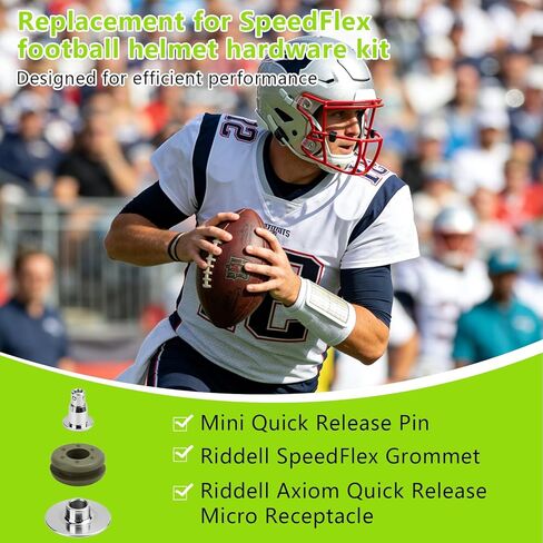 خوذة كرة القدم الصغيرة سريعة الإصدار، مجموعة الدبوس المتوافقة مع خوذة Riddell Speed ​​& SpeedFlex، تحافظ على نظام تثبيت حزام الذقن لخوذة الرجبي للشباب، وتتضمن دبوس التحرير السريع، وحلقة معدنية، ووعاء in Kuwait