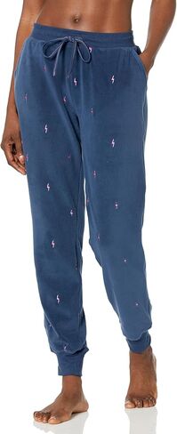 PJ Salvage Women's Loungewear Rainbolt Banded Pant, Dark Denim, XL in Saudi Arabia