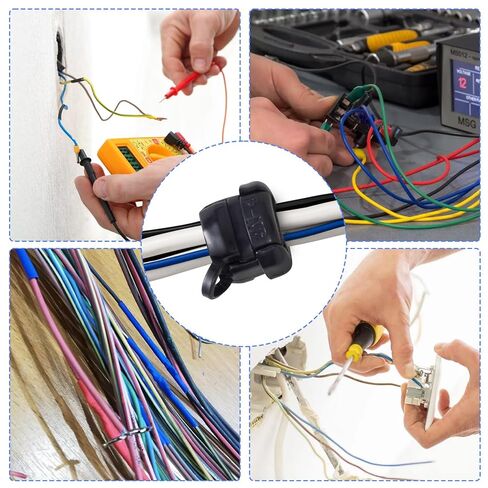 10PCS 6N-4 & 4N-4 Strain Relief Cord Connector, Black Nylon Insulating Cable Bush Grommet, Electric Cable Protector Buckle Clip, Office Home Wire Cover Management in Kuwait