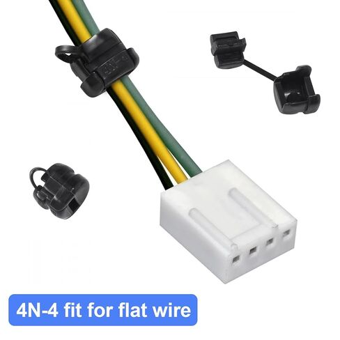 10PCS 6N-4 & 4N-4 Strain Relief Cord Connector, Black Nylon Insulating Cable Bush Grommet, Electric Cable Protector Buckle Clip, Office Home Wire Cover Management in Kuwait