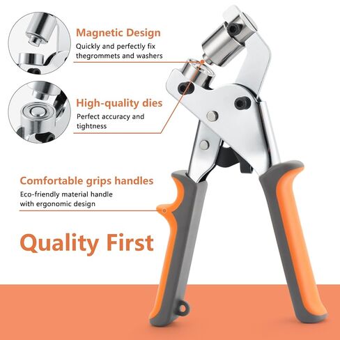 Grommet Tool Kit - 3/8 Inch Eyelet Tool kit,Heavy Duty Manual Grommet Press Machine with 500PCS Metal Grommets for Fabric, Tarps, Banners, Curtains. in Kuwait