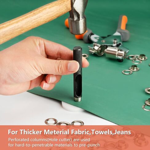 Grommet Tool Kit - 3/8 Inch Eyelet Tool kit,Heavy Duty Manual Grommet Press Machine with 500PCS Metal Grommets for Fabric, Tarps, Banners, Curtains. in Kuwait