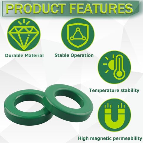 2 حزمة من الفريت Toroid Core FT240-43، لقمع أسلاك RFI EMI RF HF، متوافقة مع EFHW ومحولات الطاقة. (أخضر) in Kuwait