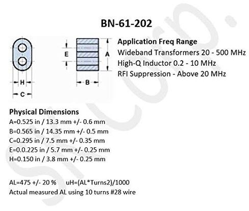 BN-61-202 قلب الفريت | (عبوة من 5) in Kuwait