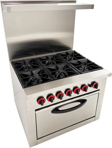 موقد غاز تجاري من الفولاذ المقاوم للصدأ مكون من 6 شعلات مع فرن المطبخ in Kuwait