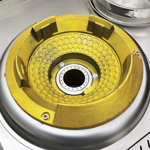 TECHTONGDA Commercial Gas Stove Chinese Wok Range Burner Stainless Steel 15.4" Gas Range LNG LPG Cooker Single Stove 85300BTU with Fan and Faucet for Chinese Cuisine in Saudi Arabia