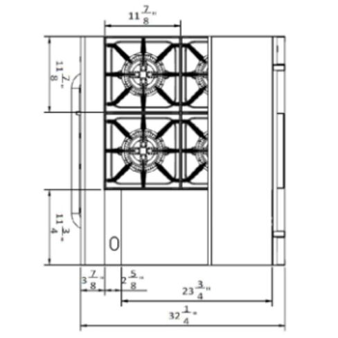 EMPURA 36" Freestanding Natural Gas Range | Cooking Stove with Single Standard Oven (2) Cast-Iron Open Burners and 24" Right Side Griddle | 130,000 BTU | 36"W x 32-1/4"D x 60-3/8"H, Stainless Steel in Kuwait
