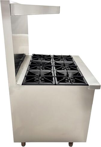 Commercial 6 Burner Gas Range with Bottom Oven - Natural Gas (178,000 BTU), Stainless Steel Stove, Oven Size 23.6"×21.6"×10.2", Rear Splash Guard for Restaurant/Commercial Kitchen in Kuwait