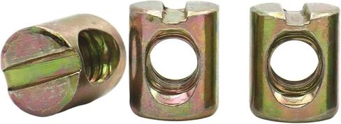 12/24pcs M6 M8 Barrel Bolts Cross Dowel Slotted Horizontal Hole Nut Hammer Embedded Nut Fittings For Beds Crib Chairs(12pcs,M8x17mm) in Saudi Arabia