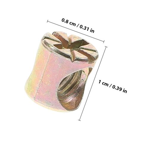 PartyKindom 20pcs Slotted Barrel Nuts Furniture Connectors Replacement Hardware Kit for Beds Tables Chairs Cross Dowels for Boards Cabinets DIY Assembly in Saudi Arabia