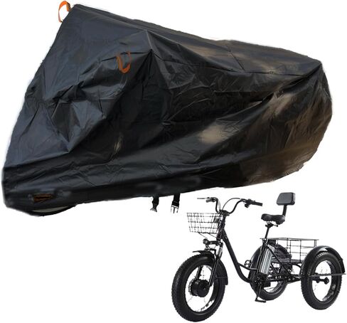 Recumbent Bike Cover,600D Heavy Duty 24 26 inch 3 Wheel Bike Covers,Outdoor Windproof Waterproof Adult Tricycle Cover,Dustproof Electric Trike Bicycle Bike Covers in Saudi Arabia