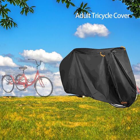 Recumbent Bike Cover,600D Heavy Duty 24 26 inch 3 Wheel Bike Covers,Outdoor Windproof Waterproof Adult Tricycle Cover,Dustproof Electric Trike Bicycle Bike Covers in Saudi Arabia